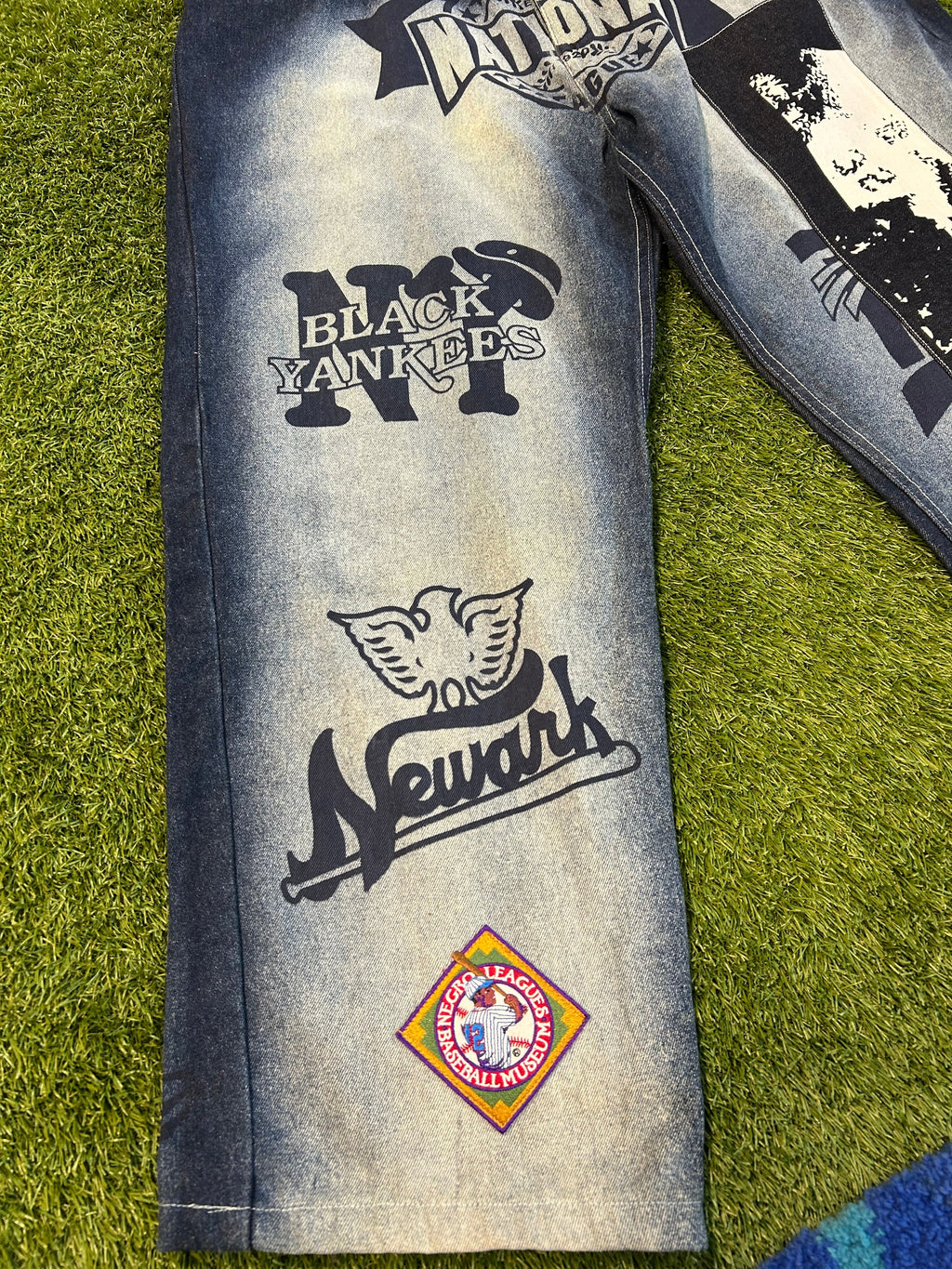 Y2K NLBM Blue Denim Embroidered Jacket+Denim Jeans