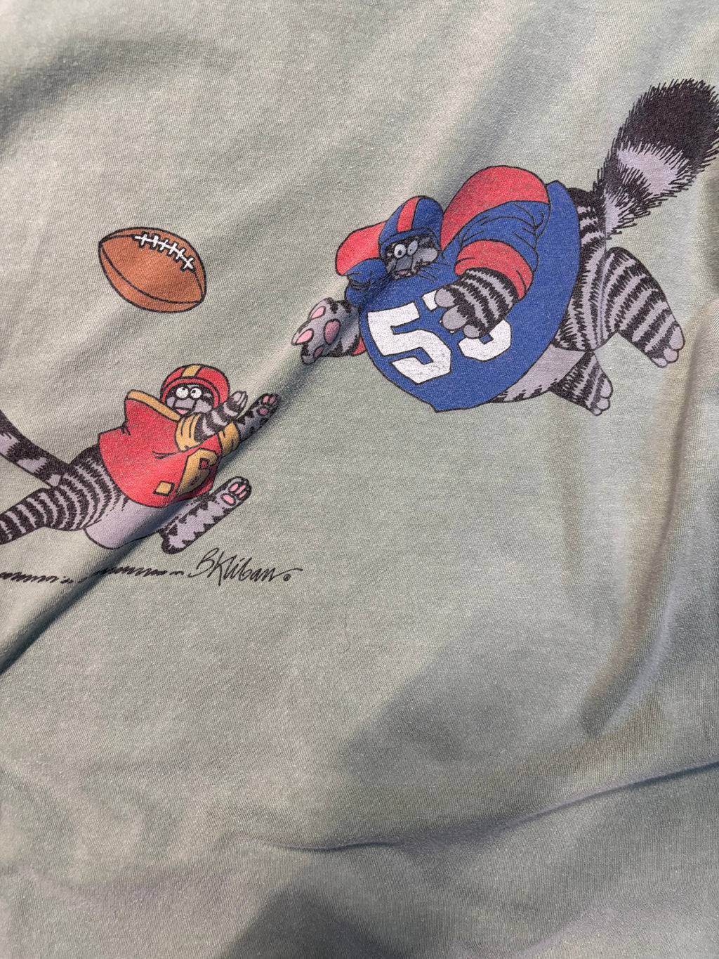 Vintage 90s Cat & Footballs Tee