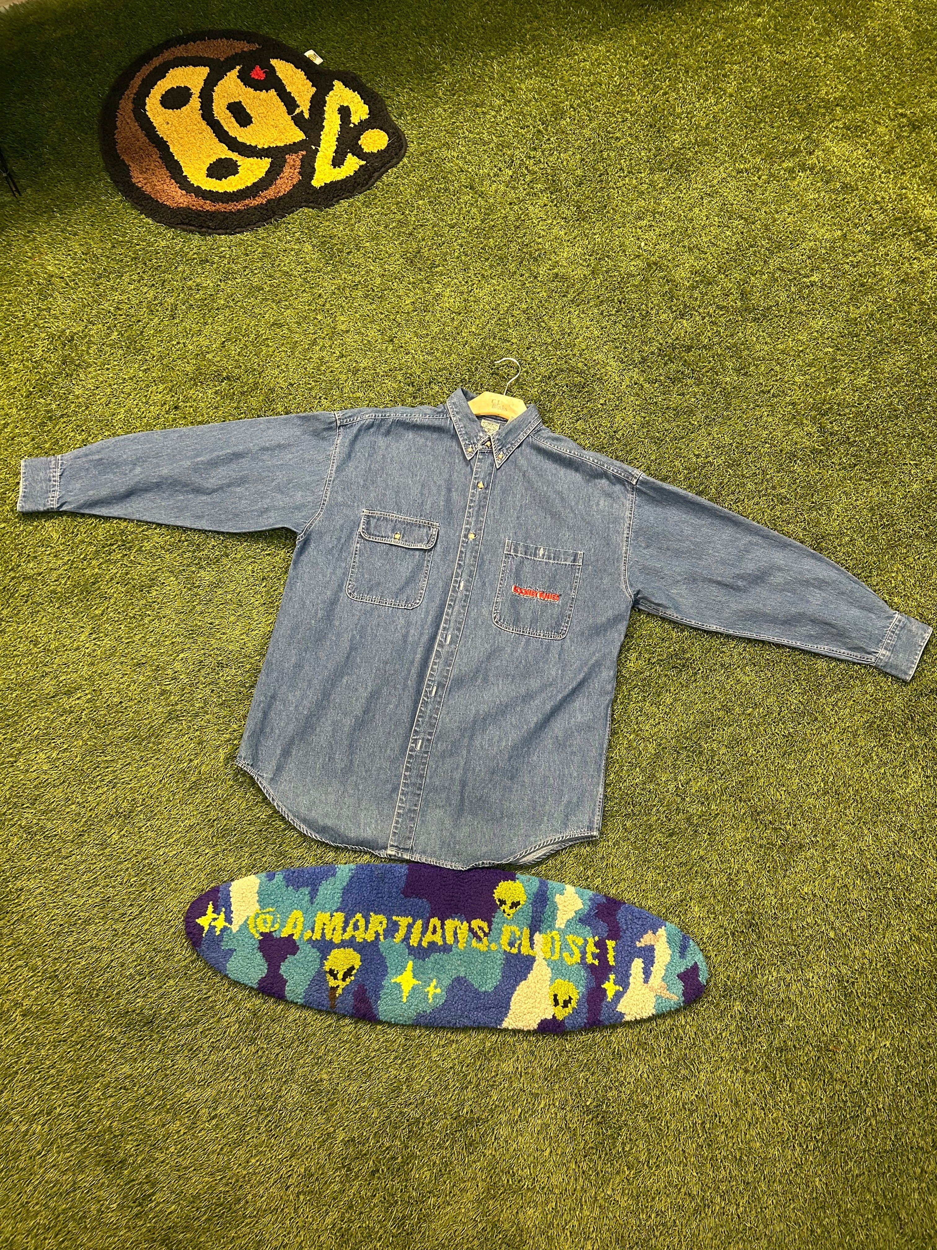 Vintage 1992 Acme Clothing Co. Looney Tunes Crew Denim Button Down