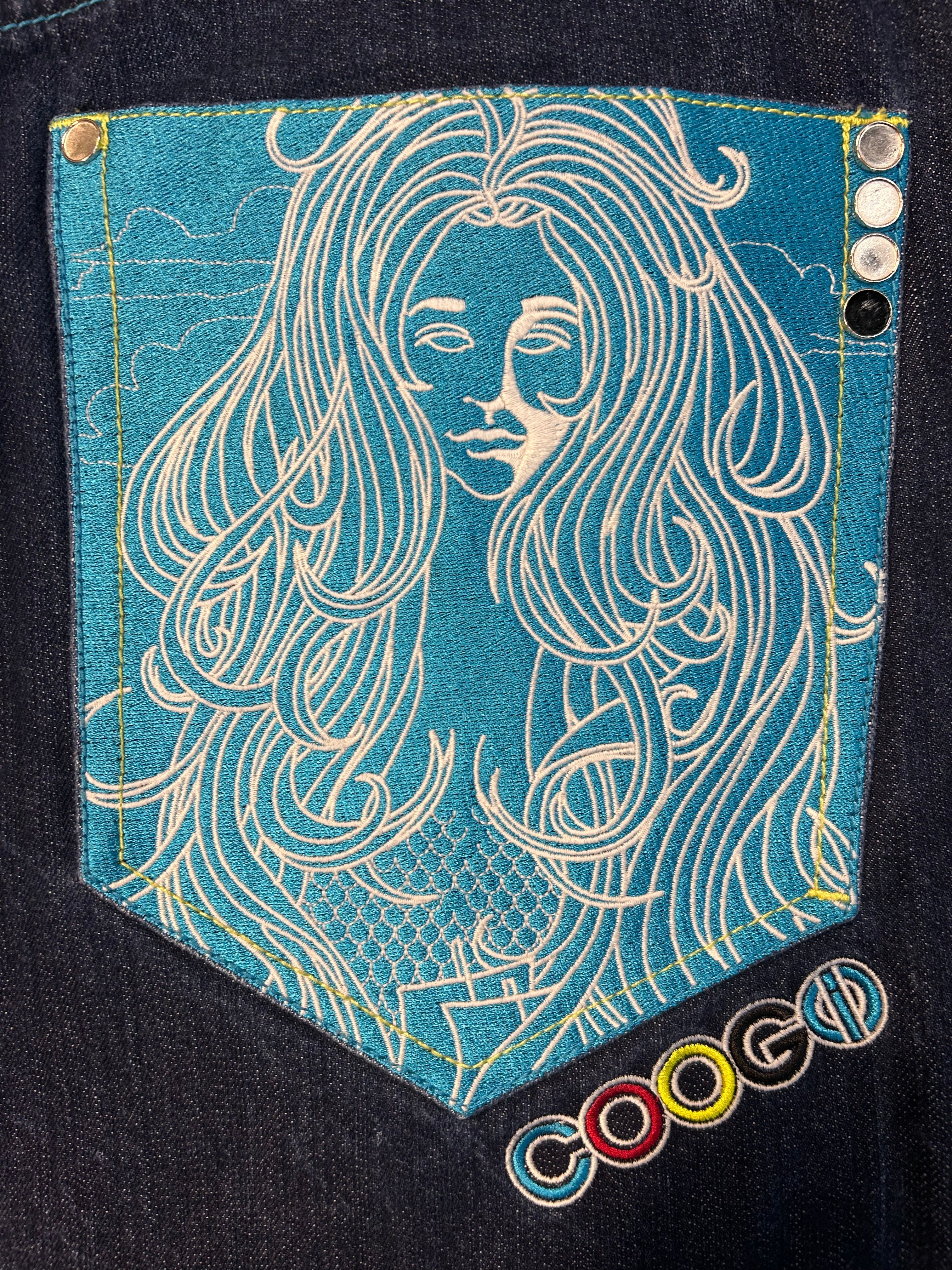 Y2K Coogi Blue Patch Jeans