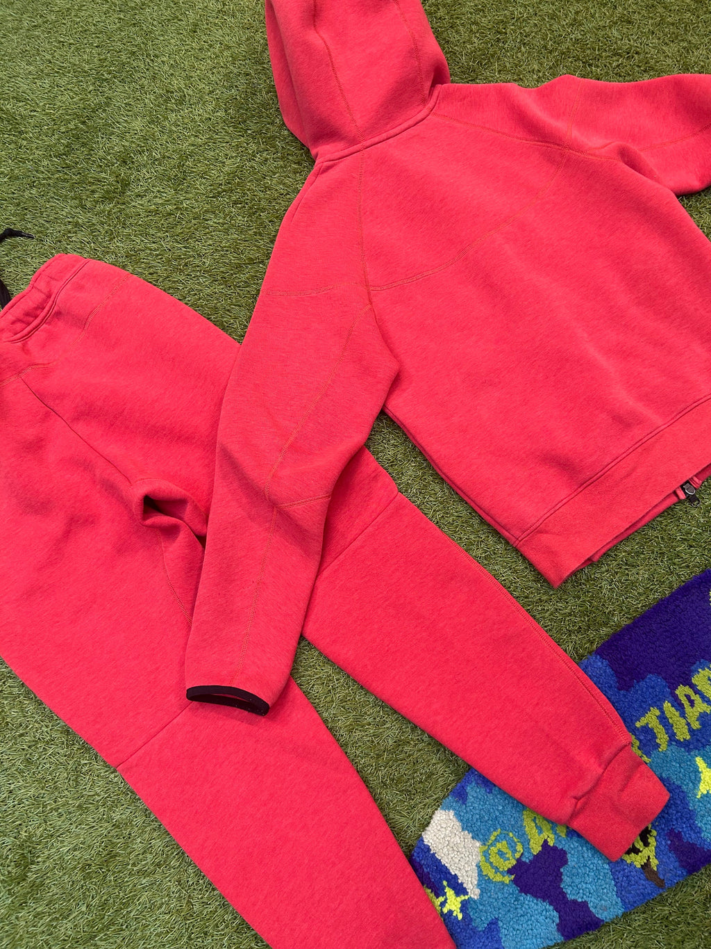 Red Nike Tech Track Suit Top/Bottom