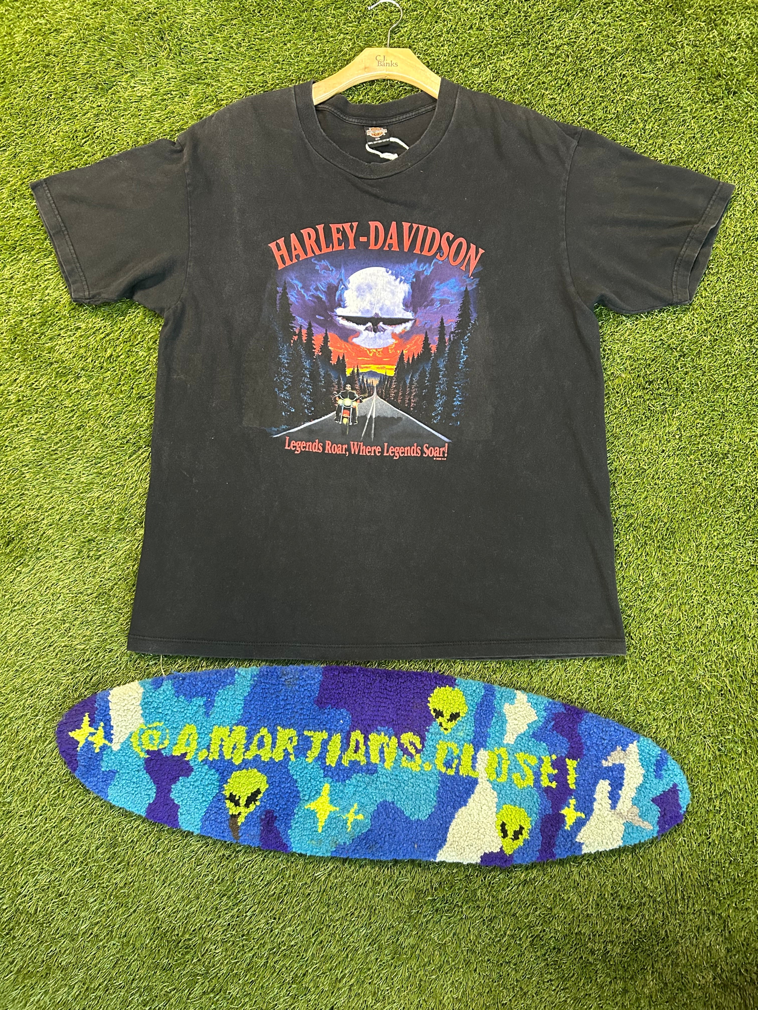 Y2K Harley Davidson Legends Roar Where Legends Soar Tee