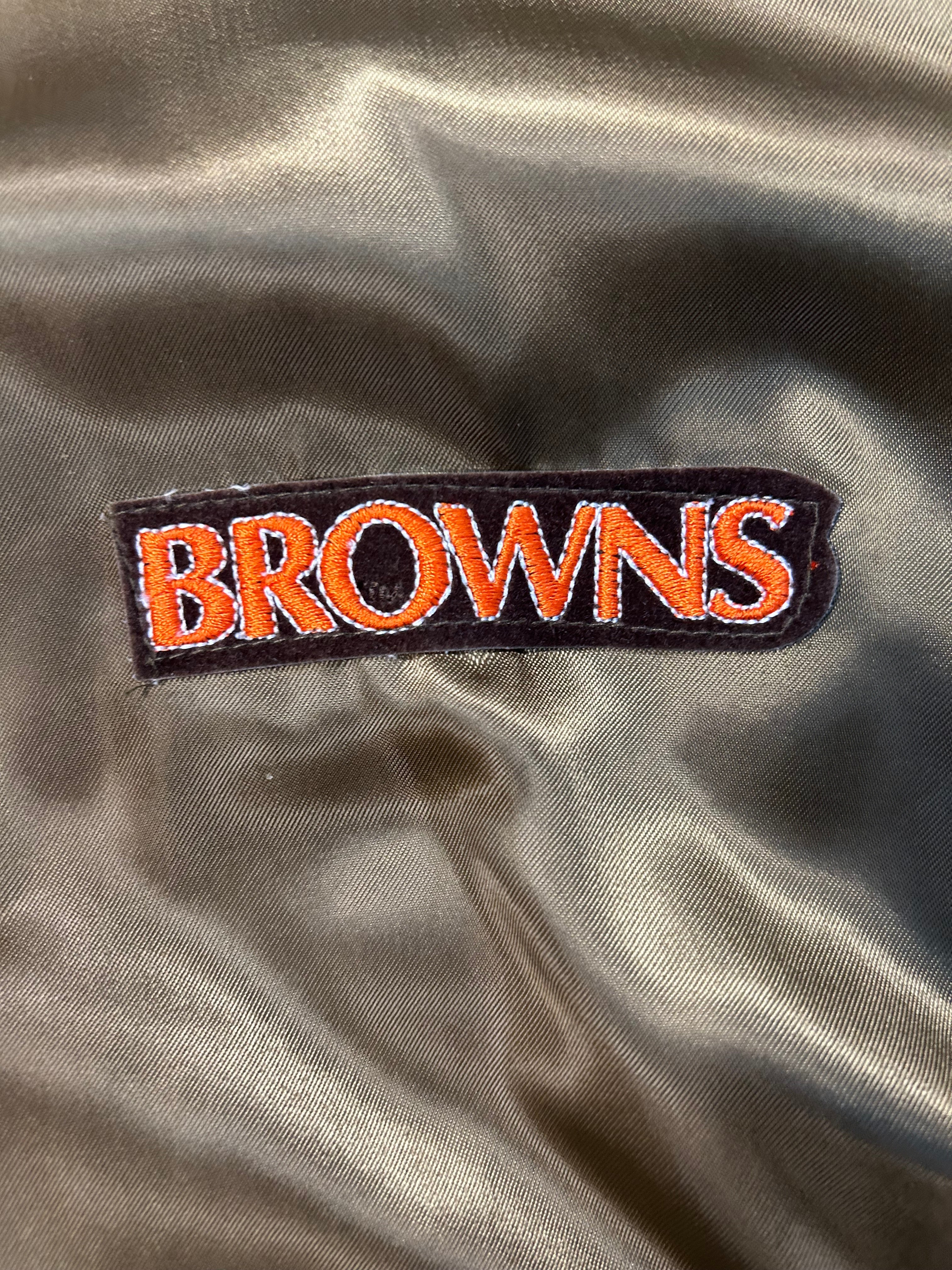 Vintage 80s NFL Cleveland Browns Satin Jacket
