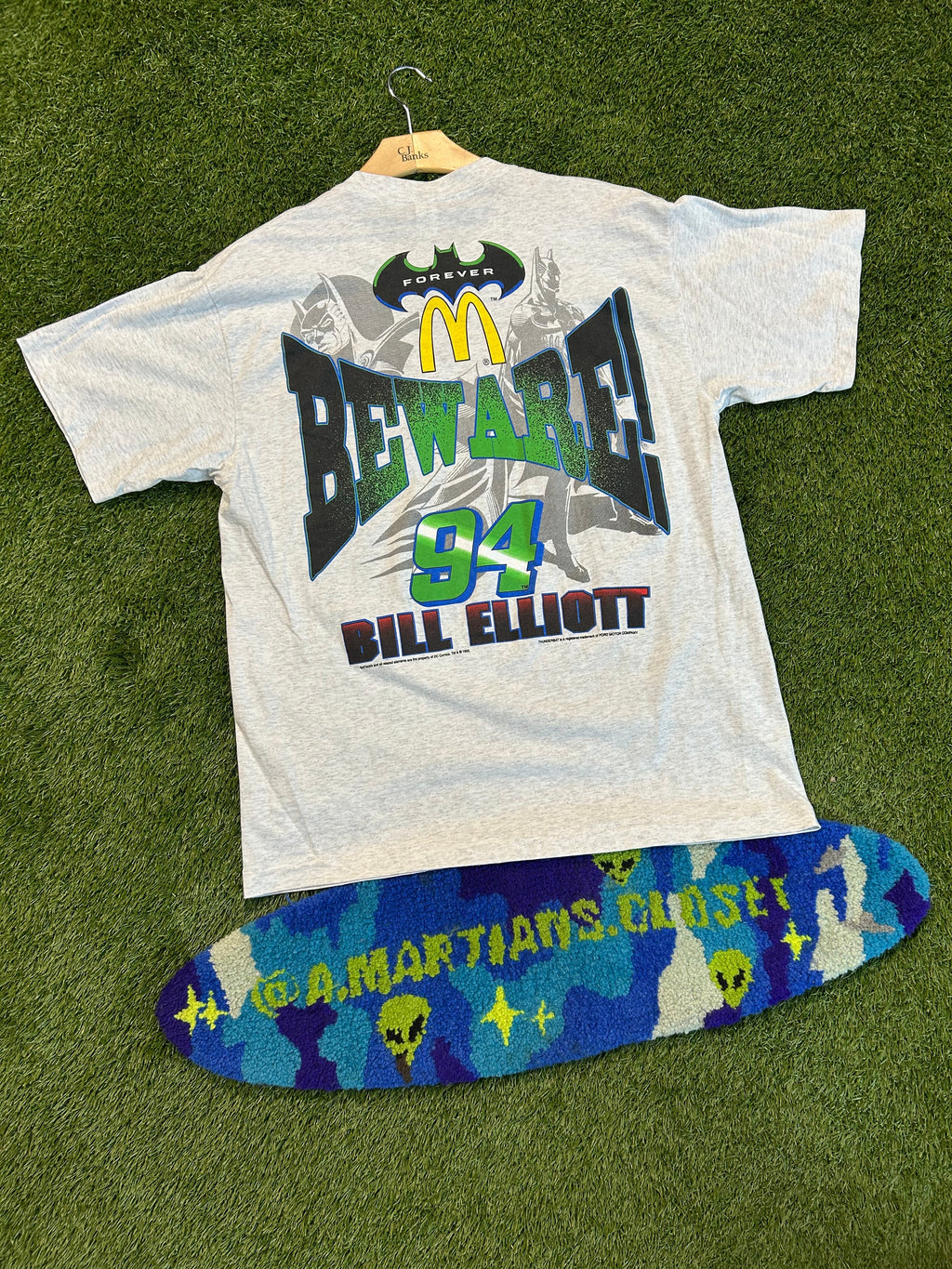 Vintage 1995 Bill Elliot Beware #94 X Batman Forever NASCAR Tee