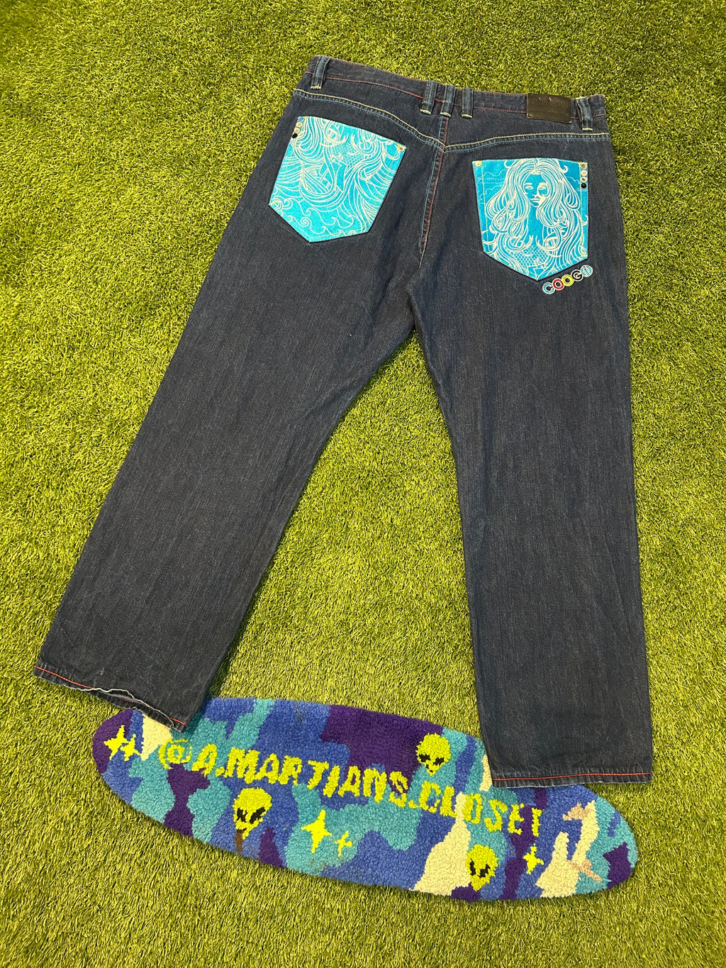 Y2K Coogi Blue Patch Jeans