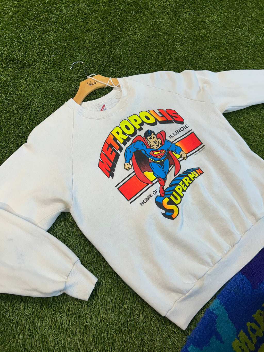 Vintage 1991 Metropolis Illinois Home Of Superman Crewneck