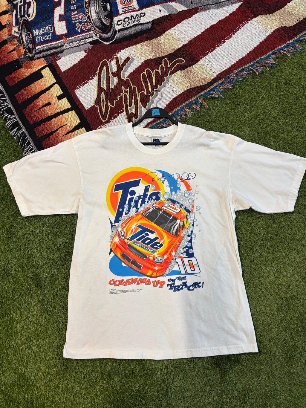 1998 Cleaning Up On The Track Tide Racing Team NASCAR T-Shirt Size XXL Royal Avalon Tag