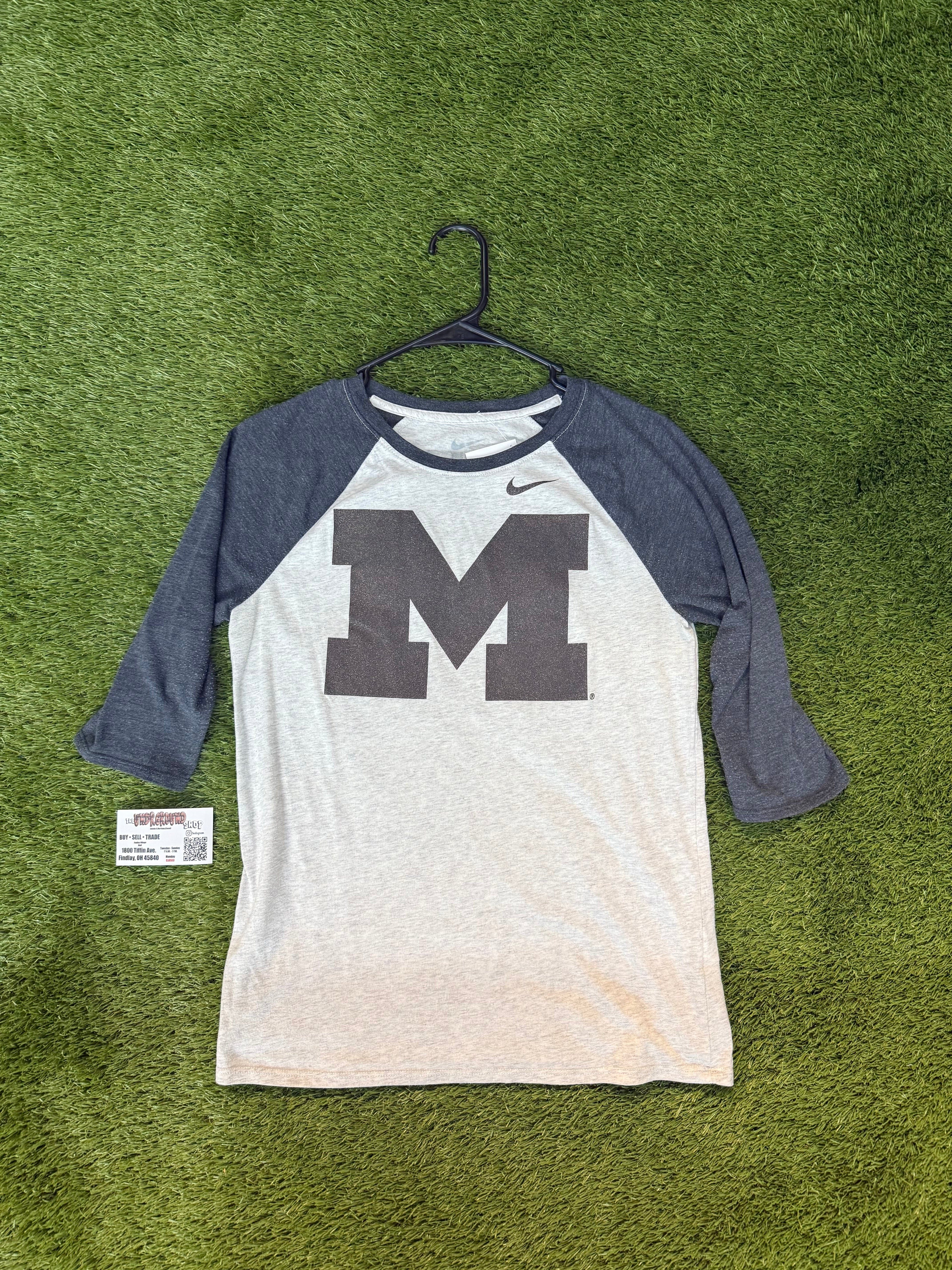 Women’s Nike “Michigan Wolverines” 3 Quarter Sleeve Tee