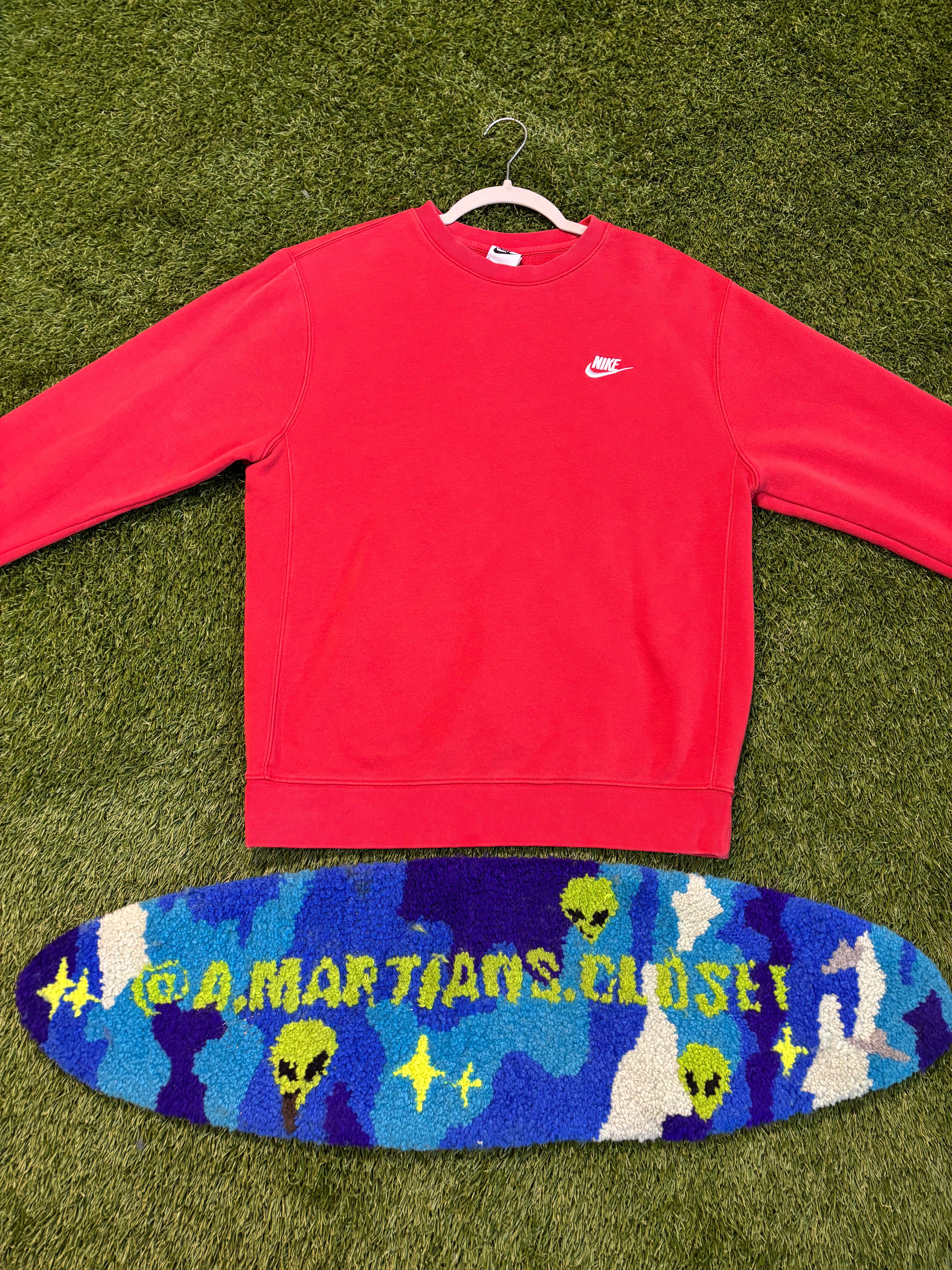 Y2K Plain Red Nike Crewneck