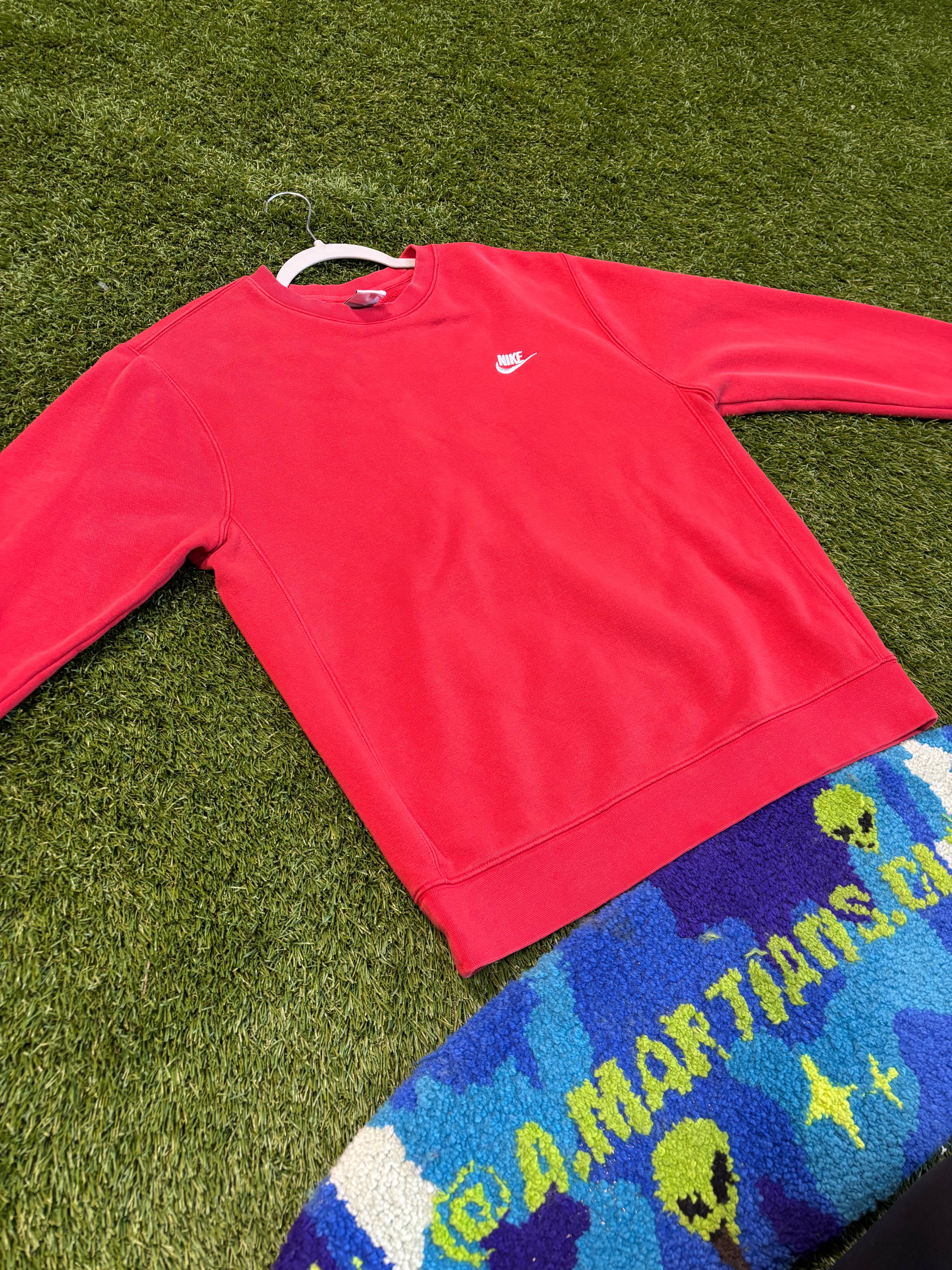Y2K Plain Red Nike Crewneck