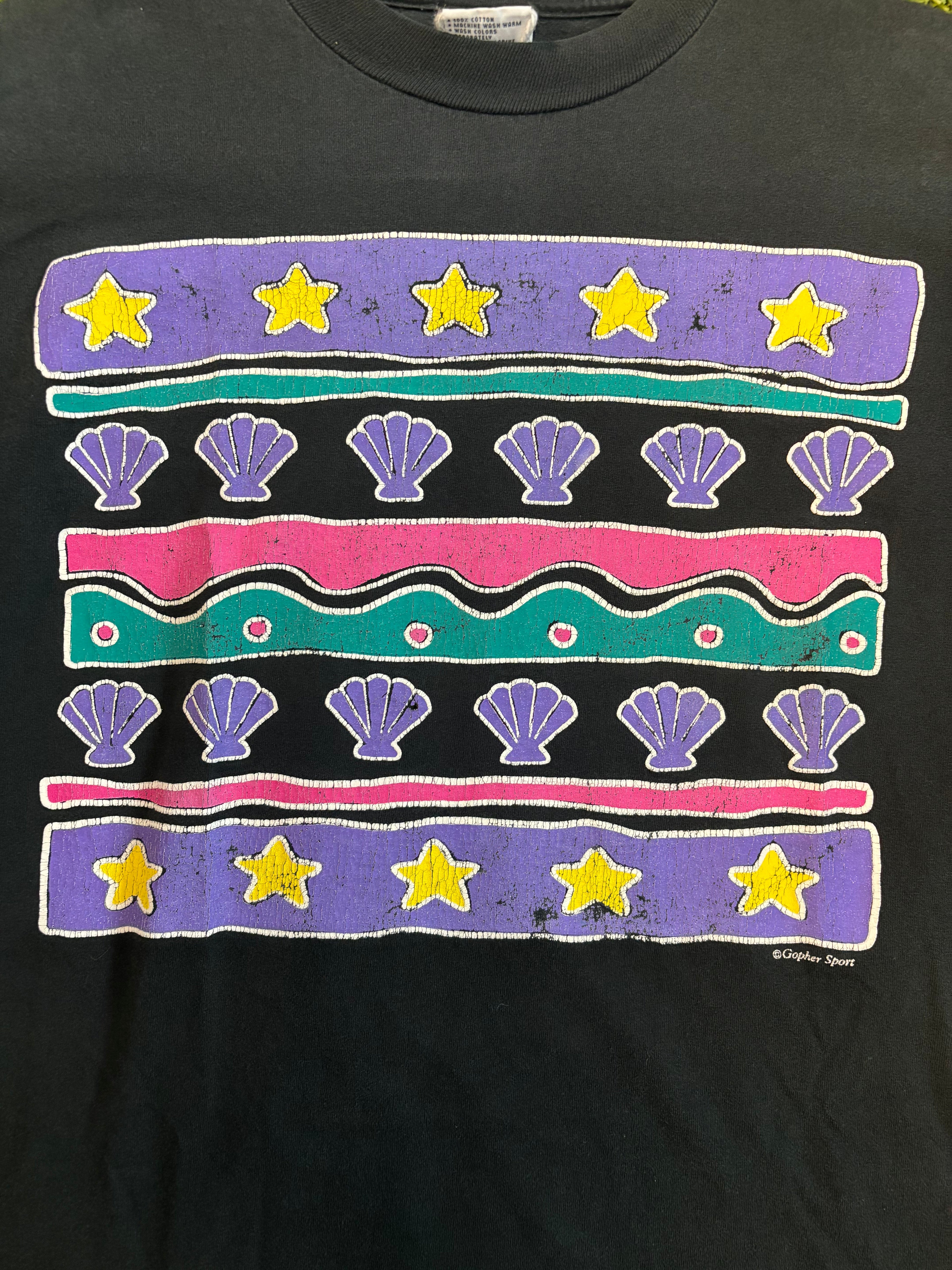Vintage 90s Gopher Sport Stars & Shells Tee