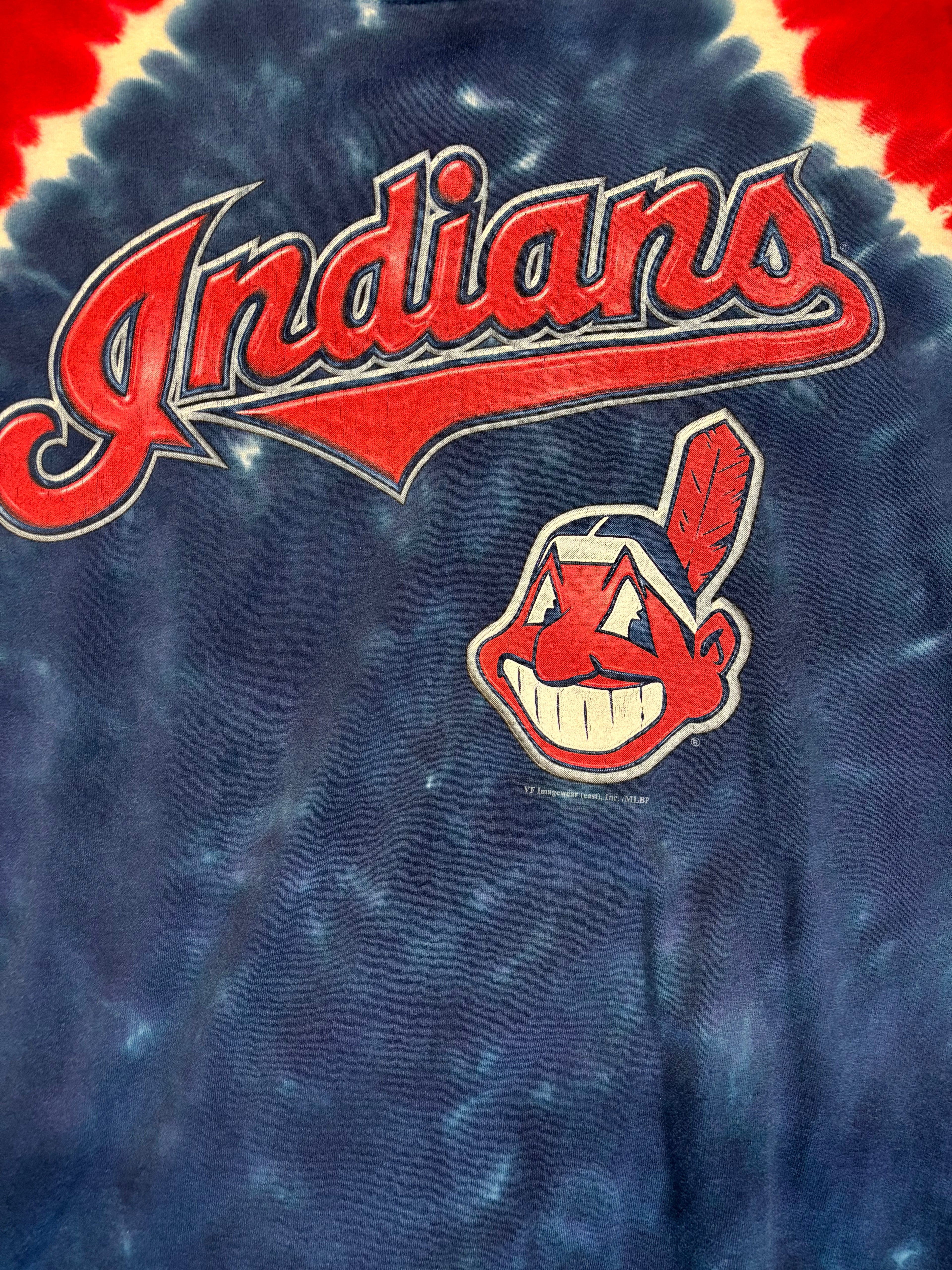 Vintage Indians Tie Dye Liquid Blue Tee