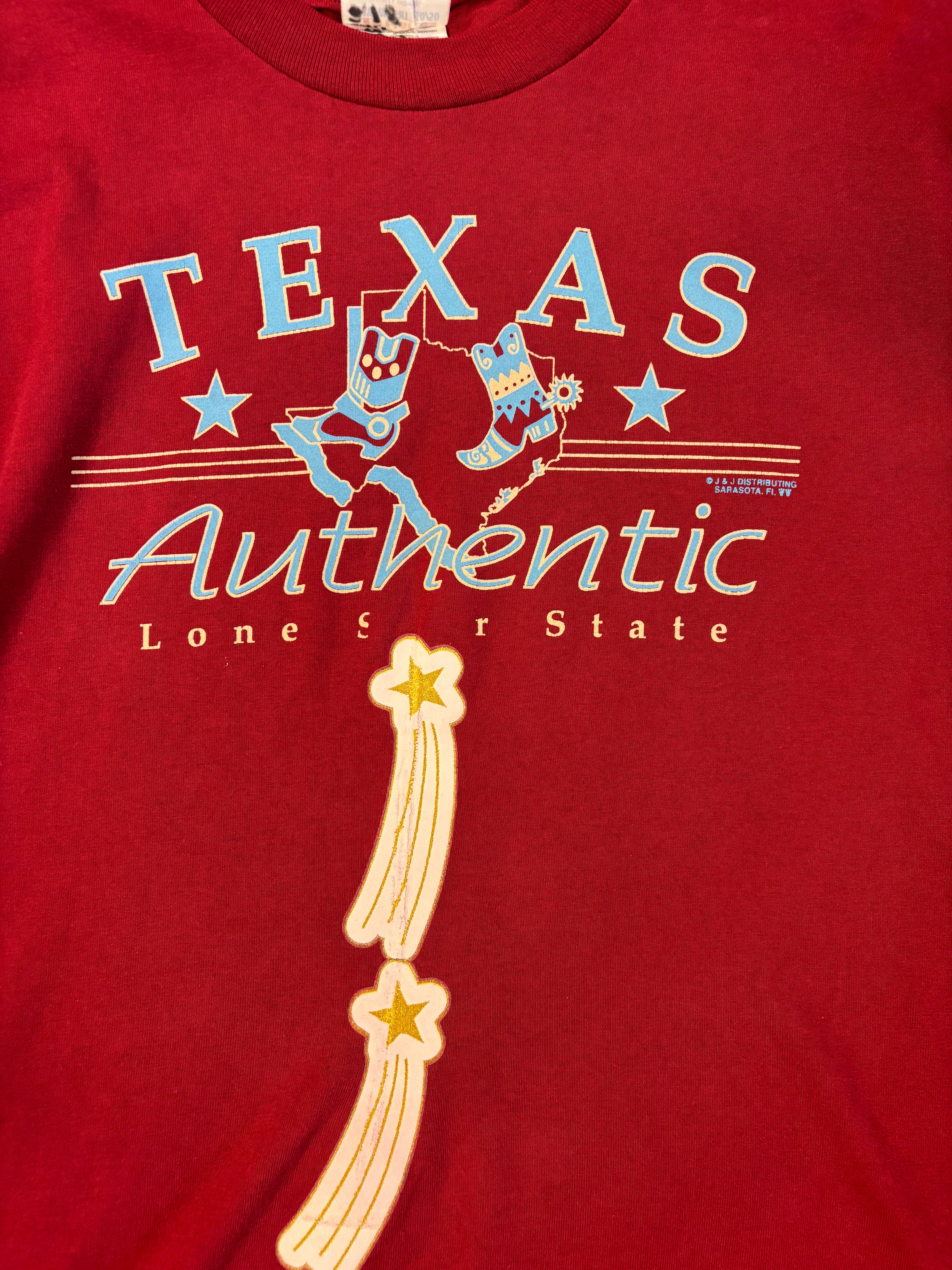 Vintage Texas Authentic Lone Star State J&J Distribution Tee