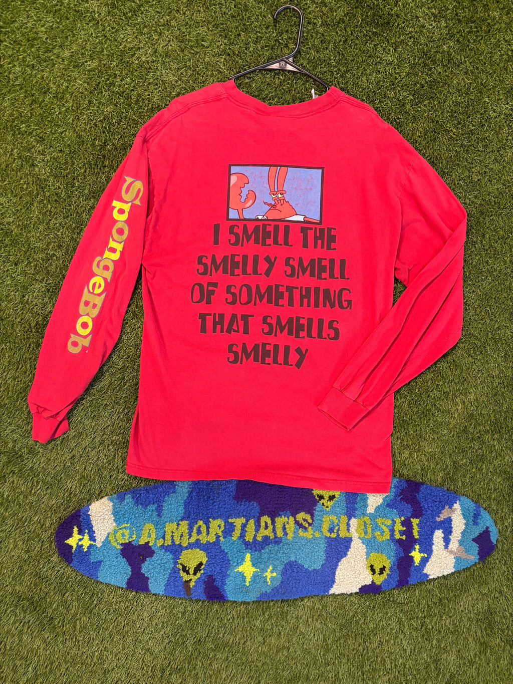 Vintage SpongeBob Mr. Krabs Smelly Smells Long Sleeve Shirt