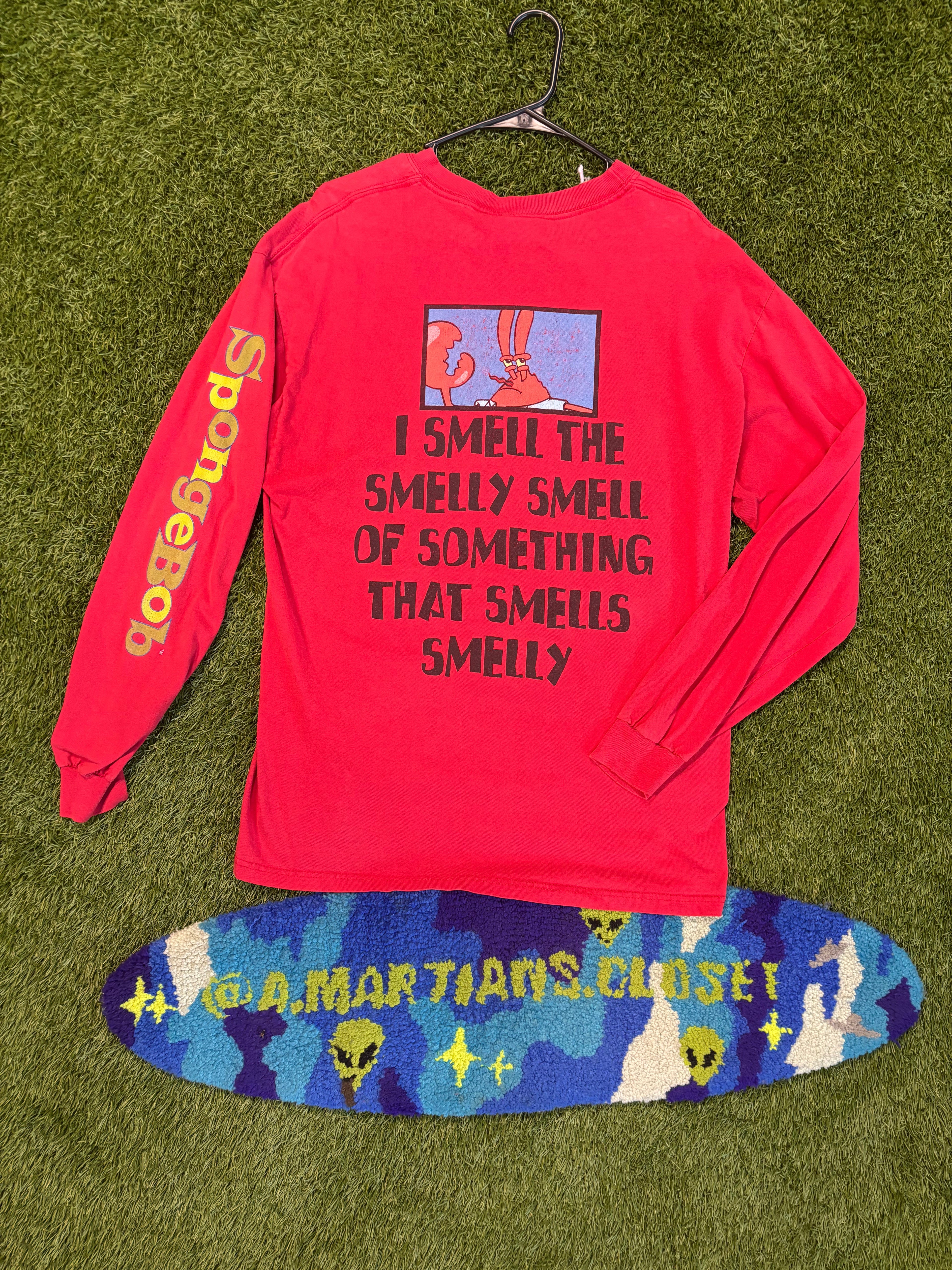 Vintage SpongeBob Mr. Krabs Smelly Smells Long Sleeve Shirt