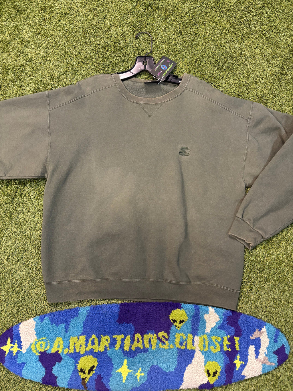 Vintage Oversized Starter Green Crewneck