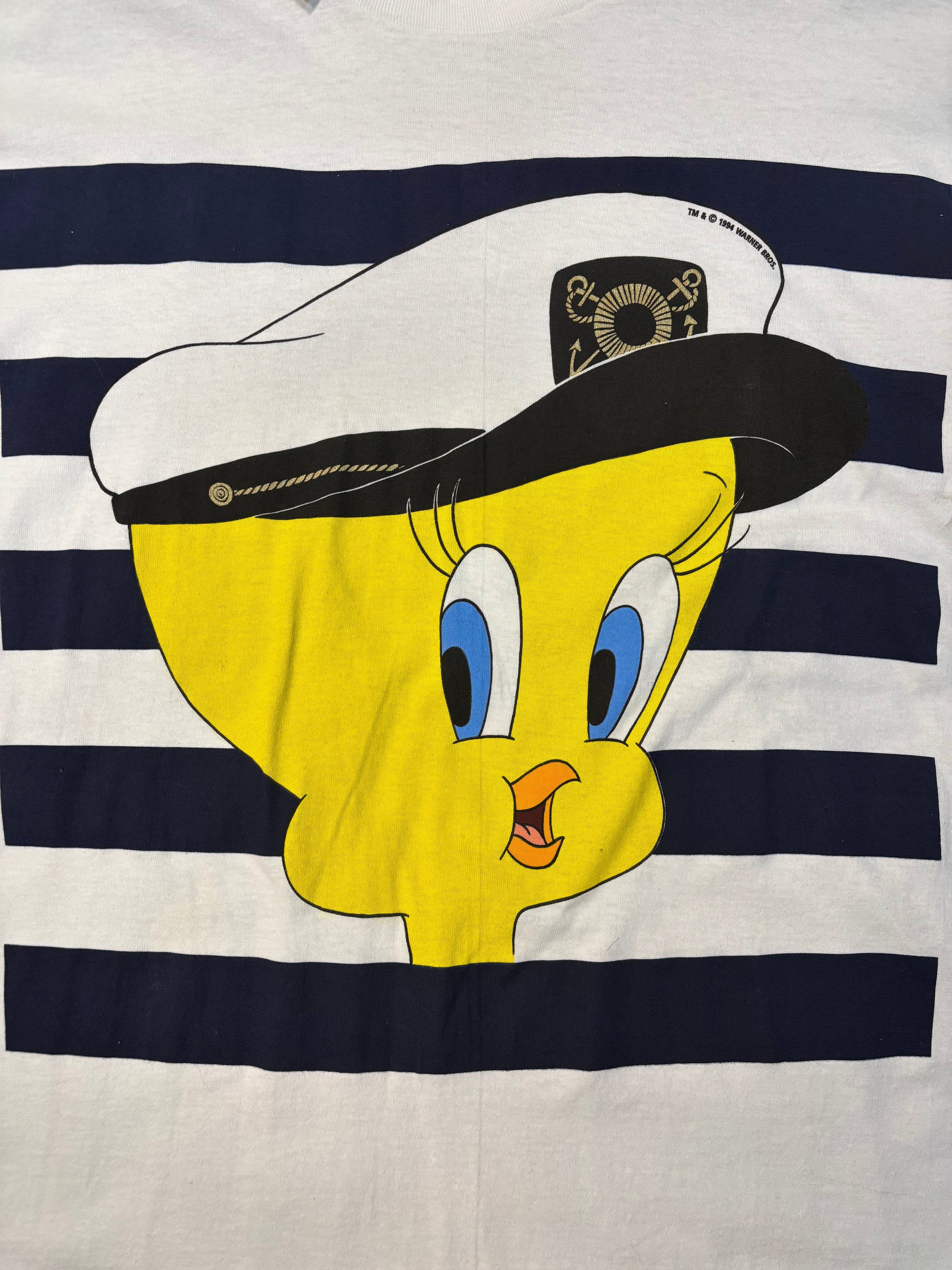 Vintage Warner Bros 1994 Looney Tunes Tweety Bird Sailor Tee