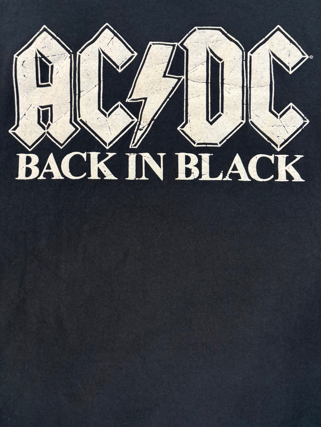 New Age/Reprint AC/DC “Back in Black” Plain B&W Tee