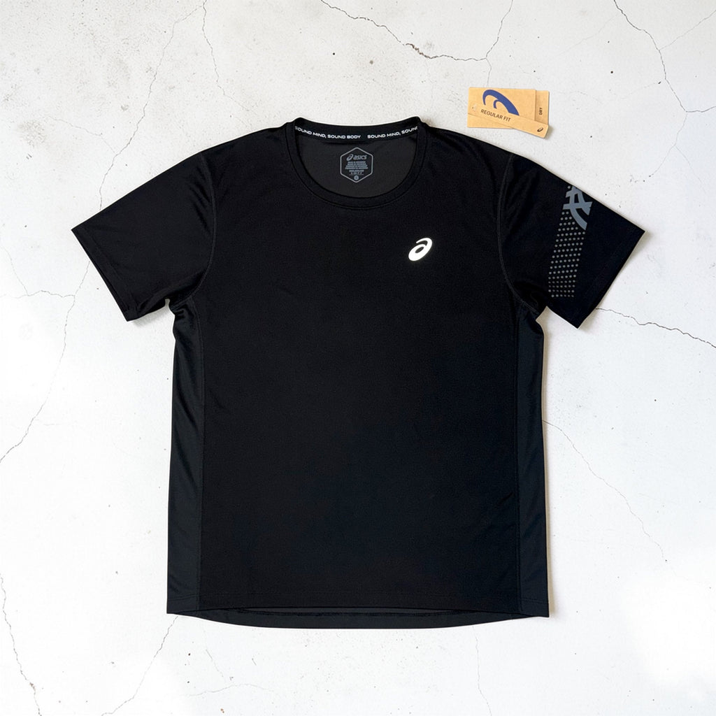 ASICS ICON T-SHIRT AND SHORTS SET - BLACK / DARK GREY (Japan sizing)