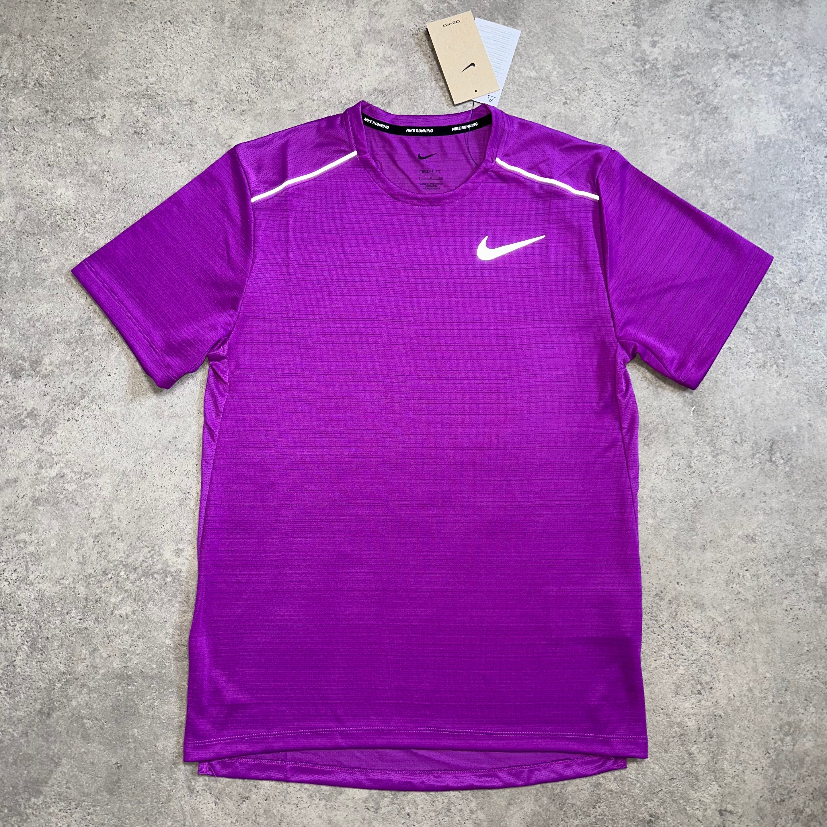 NIKE MILER 1.0 T SHIRT - PURPLE